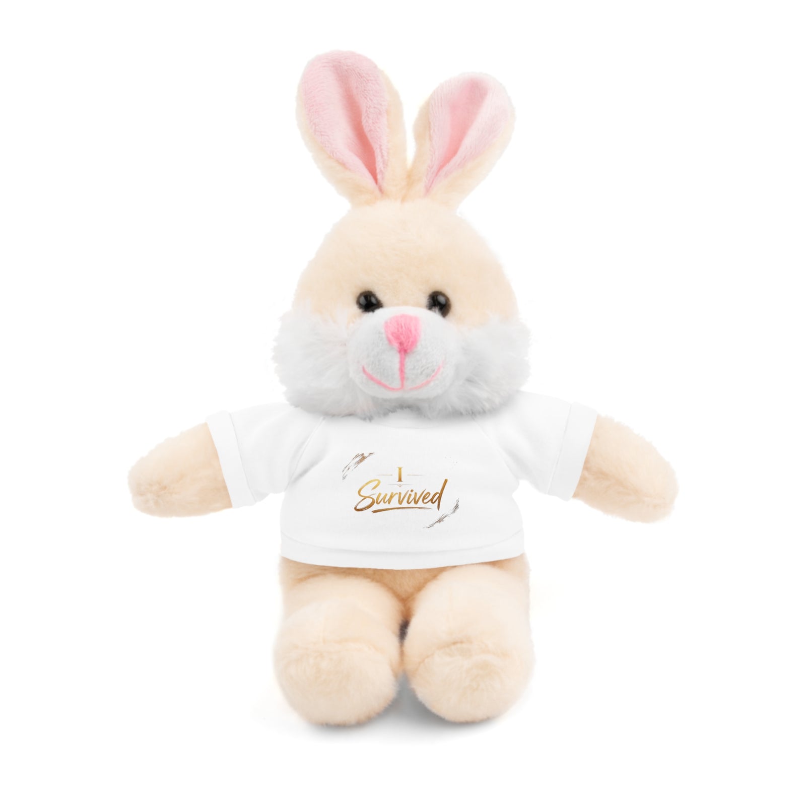 Survived Teddy Bear Plush with 'Survived' Tee — Comfort Gift for Recovery & Support