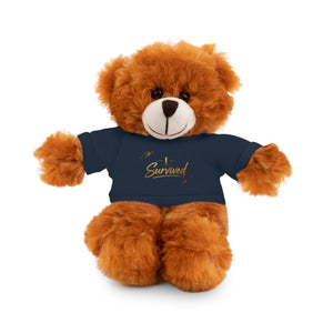 Survived Teddy Bear Plush with 'Survived' Tee — Comfort Gift for Recovery & Support