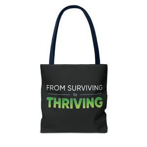 Copy of Surviving Myself / From Surviving to Thriving Tote Bag — Inspirational Motivational Cityscape Tote