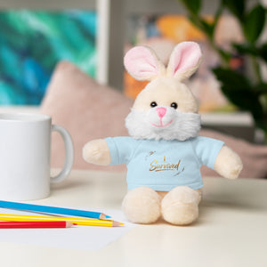 Survived Teddy Bear Plush with 'Survived' Tee — Comfort Gift for Recovery & Support