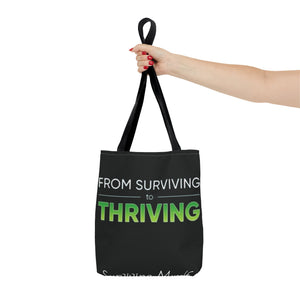 Copy of Surviving Myself / From Surviving to Thriving Tote Bag — Inspirational Motivational Cityscape Tote