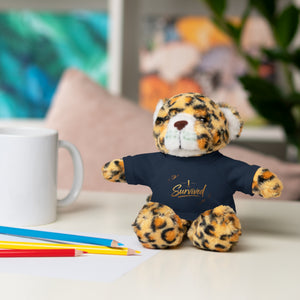 Survived Teddy Bear Plush with 'Survived' Tee — Comfort Gift for Recovery & Support