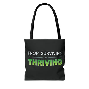 Copy of Surviving Myself / From Surviving to Thriving Tote Bag — Inspirational Motivational Cityscape Tote