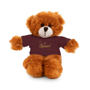Survived Teddy Bear Plush with 'Survived' Tee — Comfort Gift for Recovery & Support
