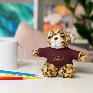 Survived Teddy Bear Plush with 'Survived' Tee — Comfort Gift for Recovery & Support