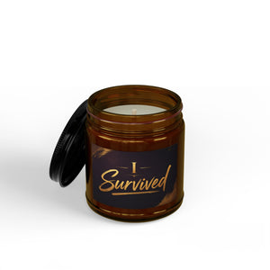 I Survived Scented Soy Candle — Amber Jar Candle with Black Lid (4oz & 9oz)