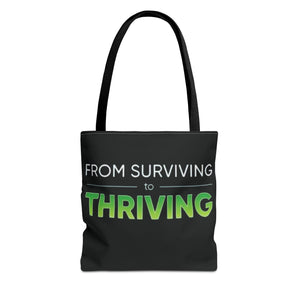 Copy of Surviving Myself / From Surviving to Thriving Tote Bag — Inspirational Motivational Cityscape Tote