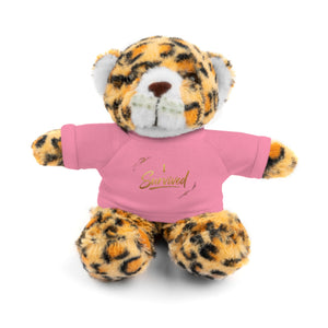Survived Teddy Bear Plush with 'Survived' Tee — Comfort Gift for Recovery & Support