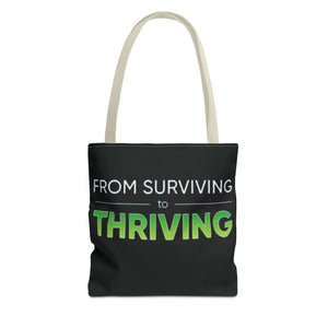 Copy of Surviving Myself / From Surviving to Thriving Tote Bag — Inspirational Motivational Cityscape Tote