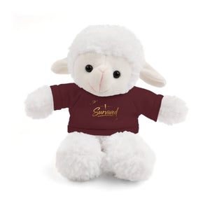 Survived Teddy Bear Plush with 'Survived' Tee — Comfort Gift for Recovery & Support