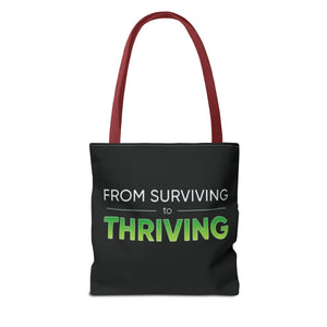 Copy of Surviving Myself / From Surviving to Thriving Tote Bag — Inspirational Motivational Cityscape Tote