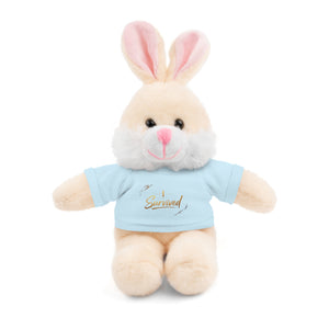Survived Teddy Bear Plush with 'Survived' Tee — Comfort Gift for Recovery & Support