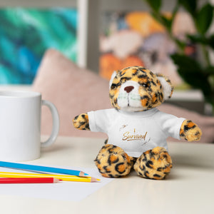 Survived Teddy Bear Plush with 'Survived' Tee — Comfort Gift for Recovery & Support