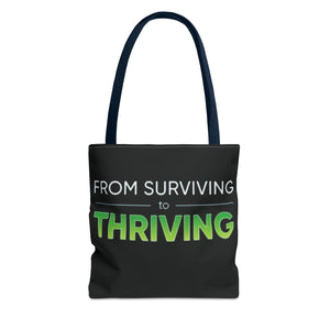 Copy of Surviving Myself / From Surviving to Thriving Tote Bag — Inspirational Motivational Cityscape Tote