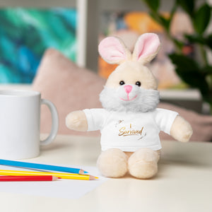 Survived Teddy Bear Plush with 'Survived' Tee — Comfort Gift for Recovery & Support