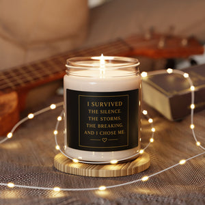 I Survived Soy Candle — 9 oz Inspirational Scented Candle (Celebrate Strength & Recovery)