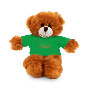 Survived Teddy Bear Plush with 'Survived' Tee — Comfort Gift for Recovery & Support