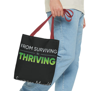 Copy of Surviving Myself / From Surviving to Thriving Tote Bag — Inspirational Motivational Cityscape Tote