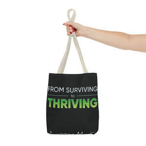 Copy of Surviving Myself / From Surviving to Thriving Tote Bag — Inspirational Motivational Cityscape Tote