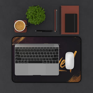 I Survived Desk Mat — Inspirational Gold Script Gaming & Office Mouse Pad