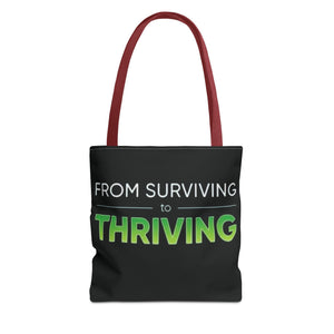 Copy of Surviving Myself / From Surviving to Thriving Tote Bag — Inspirational Motivational Cityscape Tote