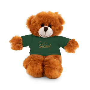Survived Teddy Bear Plush with 'Survived' Tee — Comfort Gift for Recovery & Support