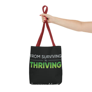 Copy of Surviving Myself / From Surviving to Thriving Tote Bag — Inspirational Motivational Cityscape Tote