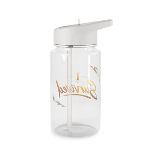 I Survived Water Bottle - Motivational Tritan Sports Bottle with Straw